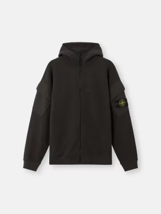 Regular-Fit-Sweatshirt mit Kapuze und Reißverschluss sowie Ärmeltaschen.