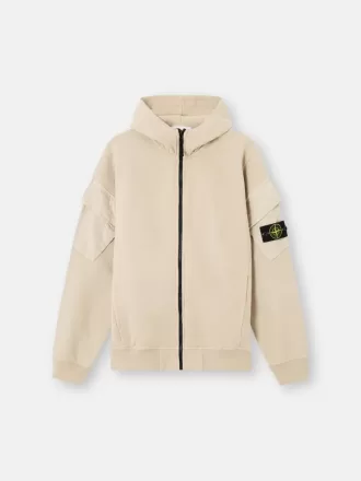 Regular-Fit-Sweatshirt mit Kapuze und Reißverschluss sowie Ärmeltaschen.