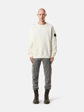 Regular-Fit-Sweatshirt mit Rundhalsausschnitt und gerippten Einsätzen