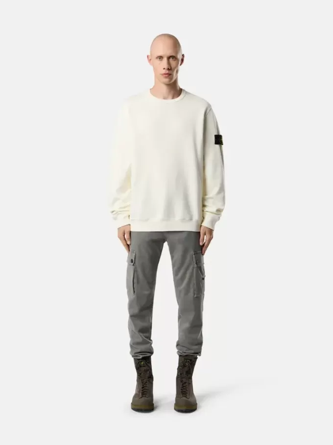 Regular-Fit-Sweatshirt mit Rundhalsausschnitt und gerippten Einsätzen