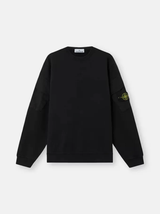 Regular-Fit-Sweatshirt mit Rundhalsausschnitt und Ärmeltaschen