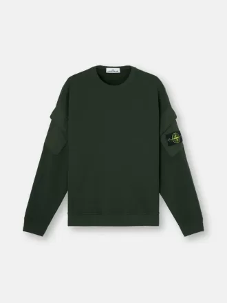 Regular-Fit-Sweatshirt mit Rundhalsausschnitt und Ärmeltaschen