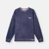Regular-Fit-Sweatshirt mit Rundhalsausschnitt und Schriftzug