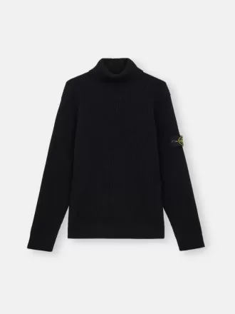 Rollkragenpullover mit fein gerippten Bündchen