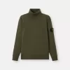 Rollkragenpullover mit gerippten Bündchen