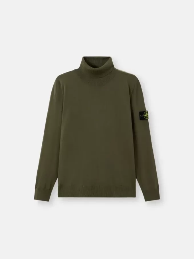 Rollkragenpullover mit gerippten Bündchen