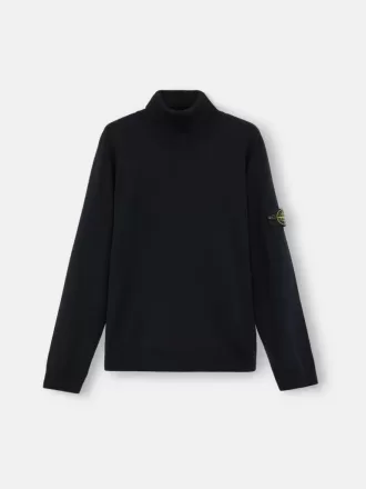 Rollkragenpullover mit gerippten Bündchen