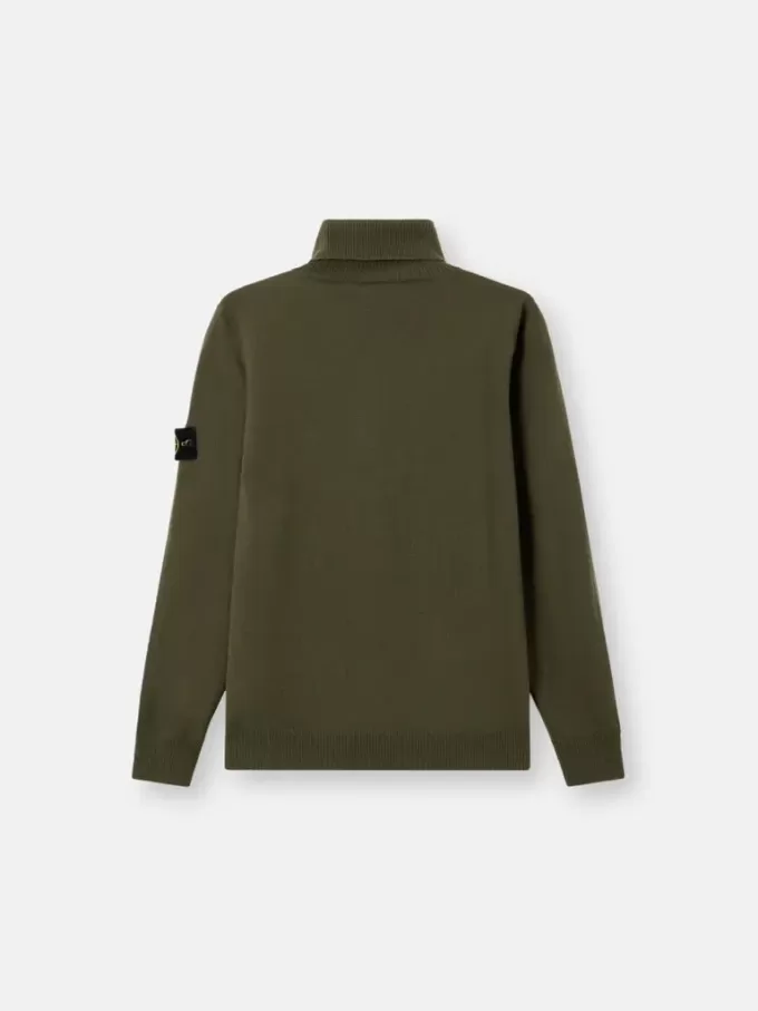 Rollkragenpullover mit gerippten Bündchen