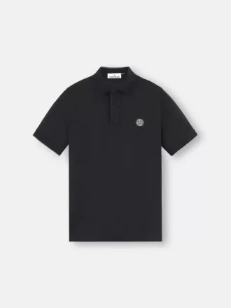 Schmal geschnittenes Kurzarm-Poloshirt mit Compass-Aufnäher