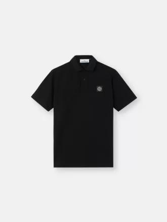 Schmal geschnittenes Kurzarm-Poloshirt mit Compass-Aufnäher