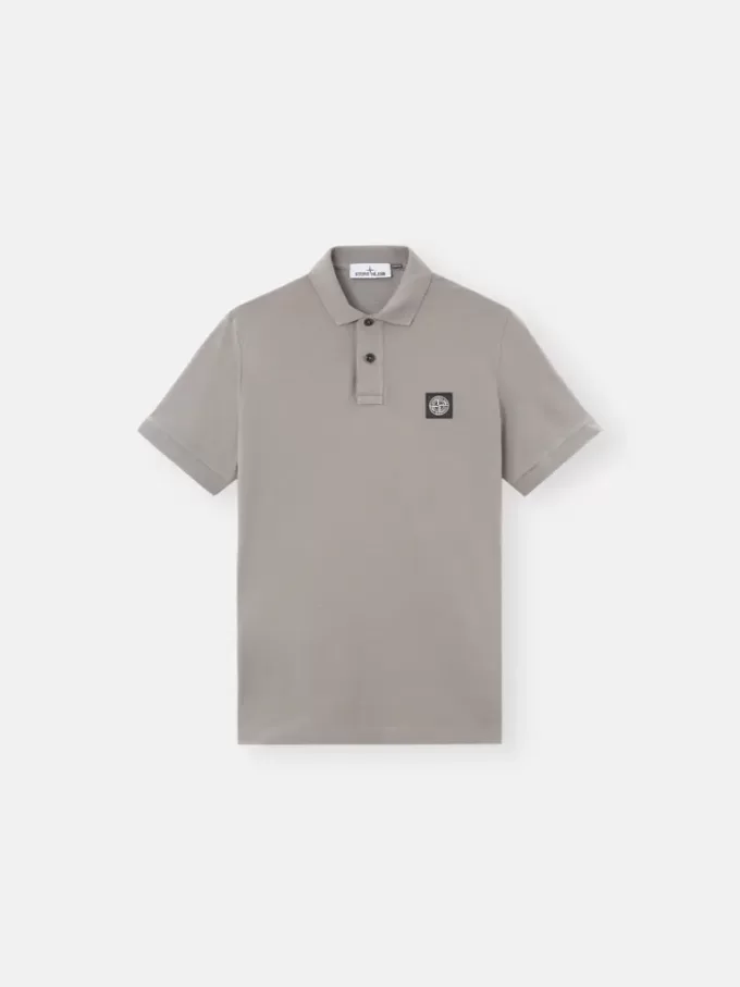 Schmal geschnittenes Kurzarm-Poloshirt mit Compass-Aufnäher