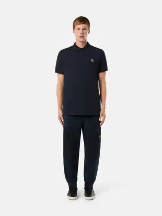 Schmal geschnittenes Kurzarm-Poloshirt mit Compass-Aufnäher