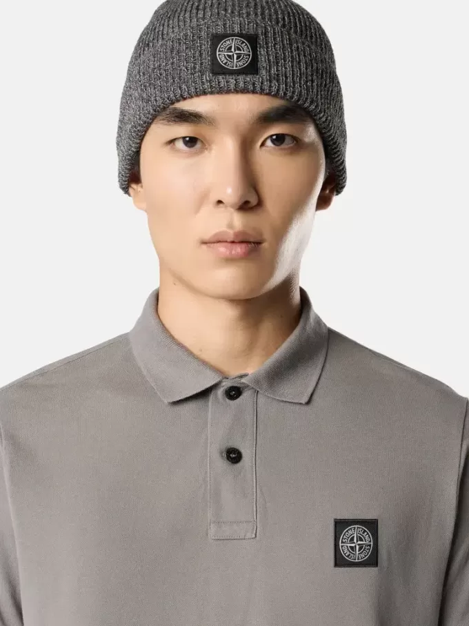 Schmal geschnittenes Kurzarm-Poloshirt mit Compass-Aufnäher
