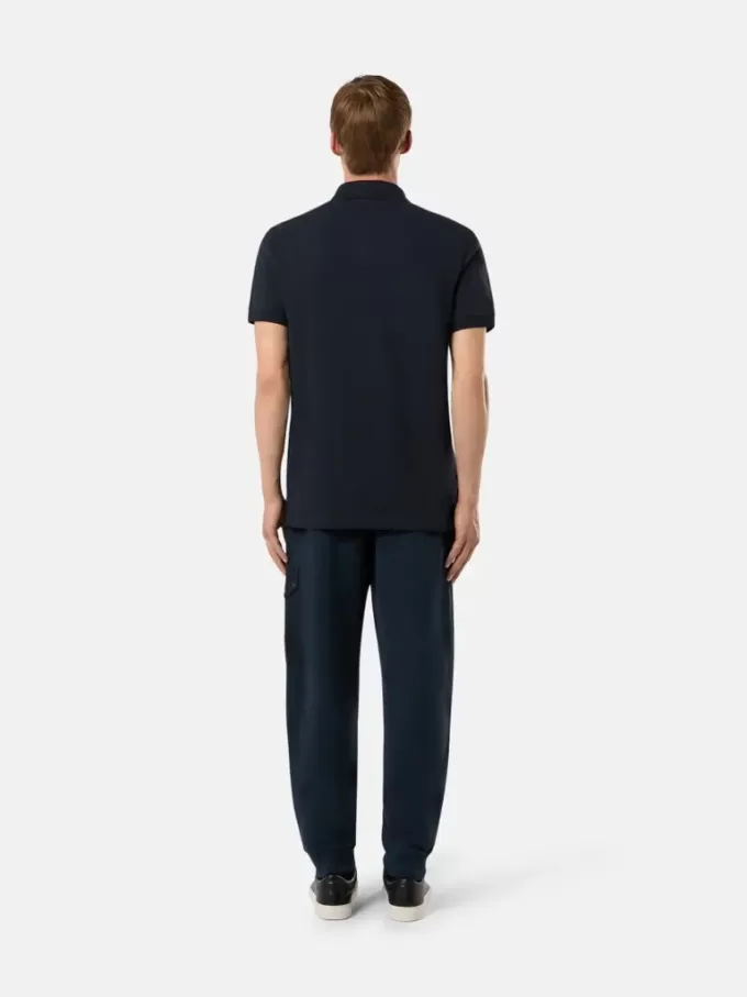 Schmal geschnittenes Kurzarm-Poloshirt mit Compass-Aufnäher