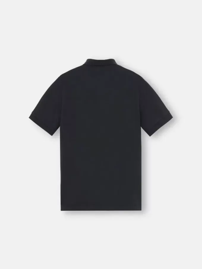 Schmal geschnittenes Kurzarm-Poloshirt mit Compass-Aufnäher