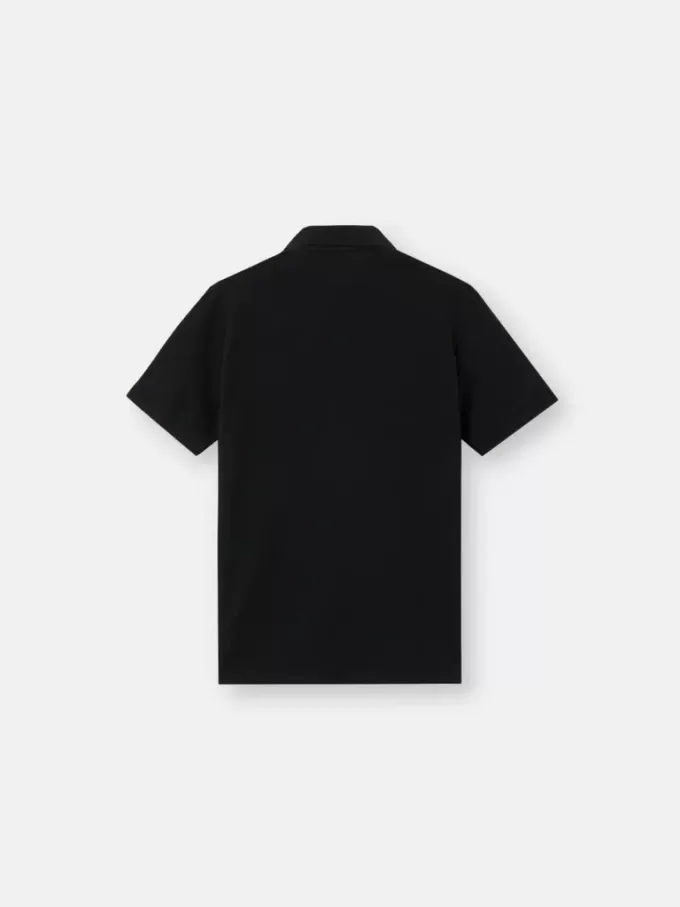 Schmal geschnittenes Kurzarm-Poloshirt mit Compass-Aufnäher Schmal geschnittenes Kurzarm-Poloshirt mit Compass-Aufnäher