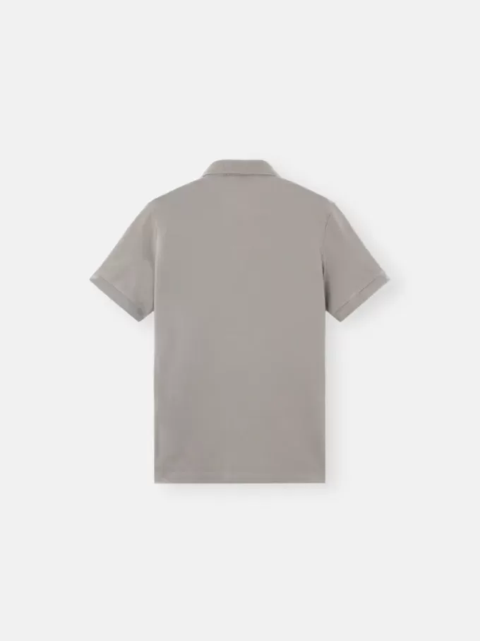 Schmal geschnittenes Kurzarm-Poloshirt mit Compass-Aufnäher