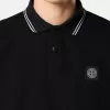 Schmal geschnittenes Langarm-Poloshirt mit Streifendetails