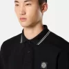 Schmal geschnittenes Langarm-Poloshirt mit Streifendetails