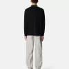 Schmal geschnittenes Langarm-Poloshirt mit Streifendetails