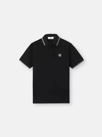 Slim-Fit-Kurzarm-Poloshirt mit gestreiften Details