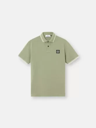 Slim-Fit-Kurzarm-Poloshirt mit gestreiften Details