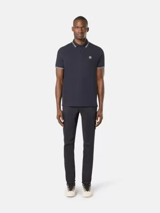 Slim-Fit-Kurzarm-Poloshirt mit gestreiften Details