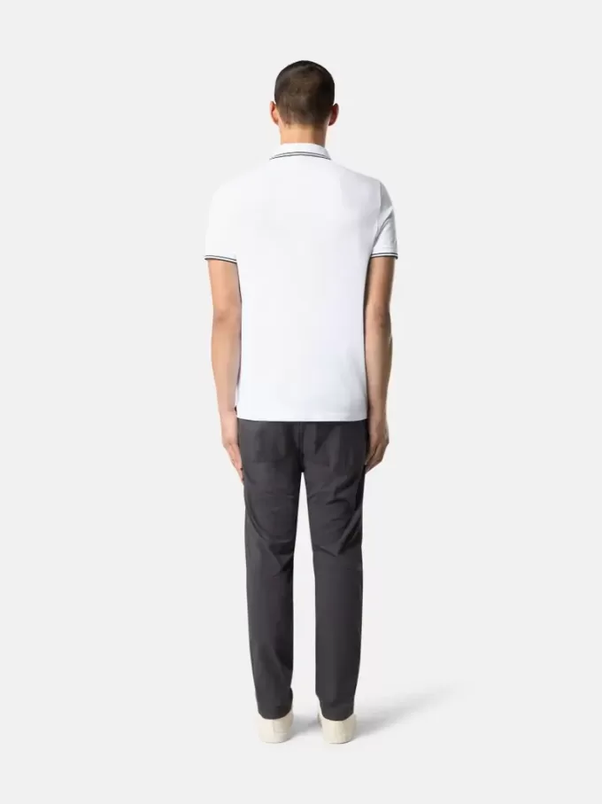 Slim-Fit-Kurzarm-Poloshirt mit gestreiften Details