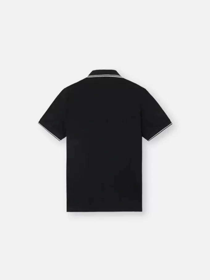 Slim-Fit-Kurzarm-Poloshirt mit gestreiften Details