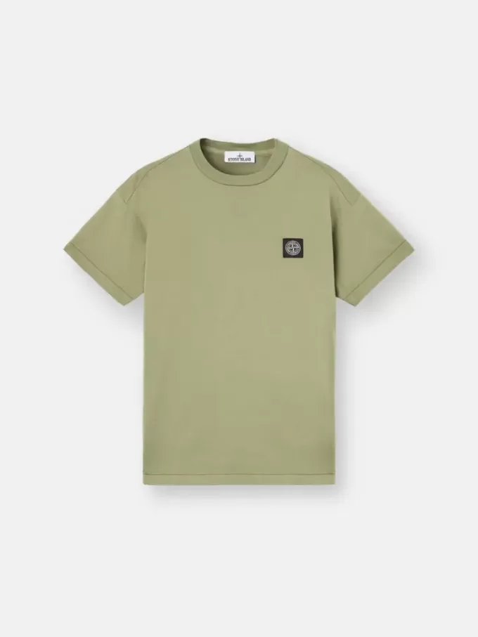 Slim-Fit-T-Shirt mit kurzen Ärmeln und Kompass-Aufnäher