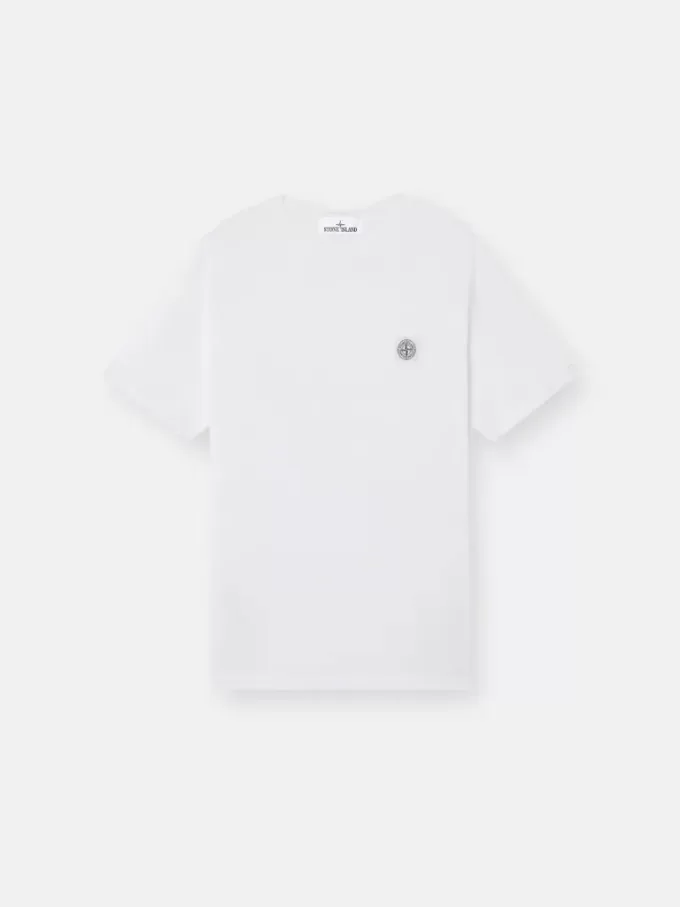 Slim-Fit-T-Shirt mit kurzen Ärmeln und Kompass-Aufnäher