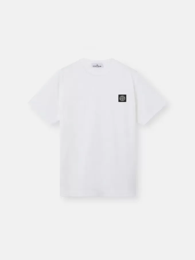 Slim-Fit-T-Shirt mit kurzen Ärmeln und Kompass-Aufnäher