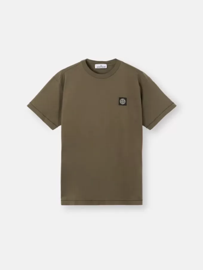 Slim-Fit-T-Shirt mit kurzen Ärmeln und Kompass-Aufnäher Slim-Fit-T-Shirt mit kurzen Ärmeln und Kompass-Aufnäher