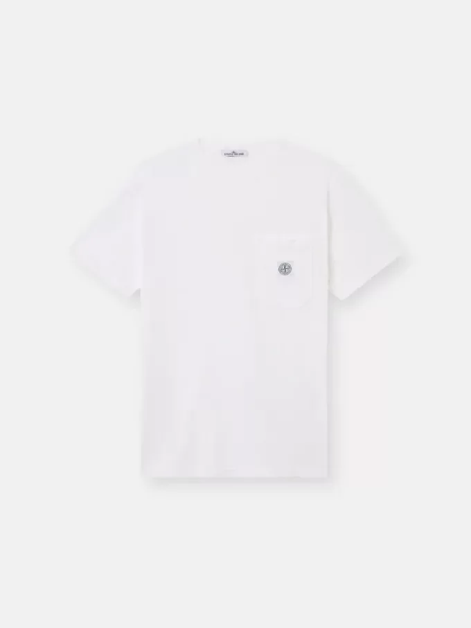 Slim-Fit-T-Shirt mit kurzen Ärmeln und Kompass-Aufnäher