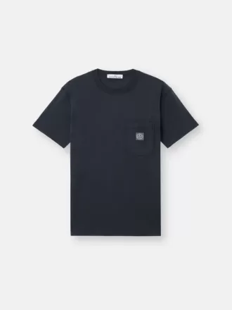 Slim-Fit-T-Shirt mit kurzen Ärmeln und Kompass-Aufnäher