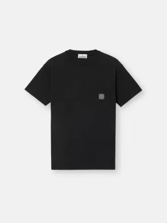 Slim-Fit-T-Shirt mit kurzen Ärmeln und Kompass-Aufnäher