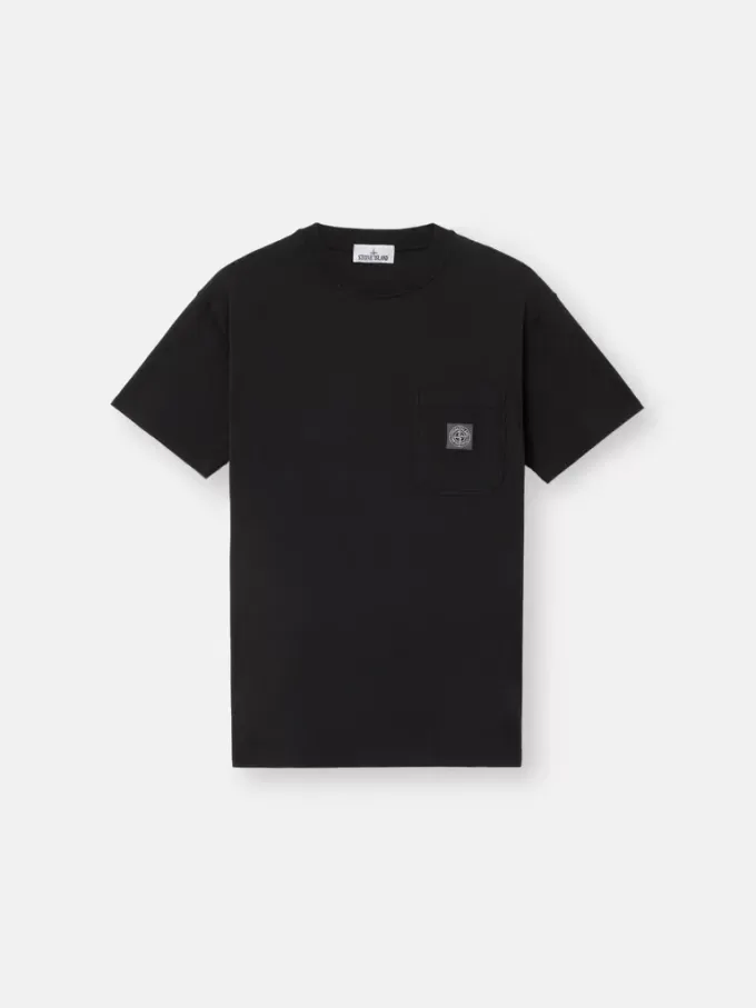 Slim-Fit-T-Shirt mit kurzen Ärmeln und Kompass-Aufnäher