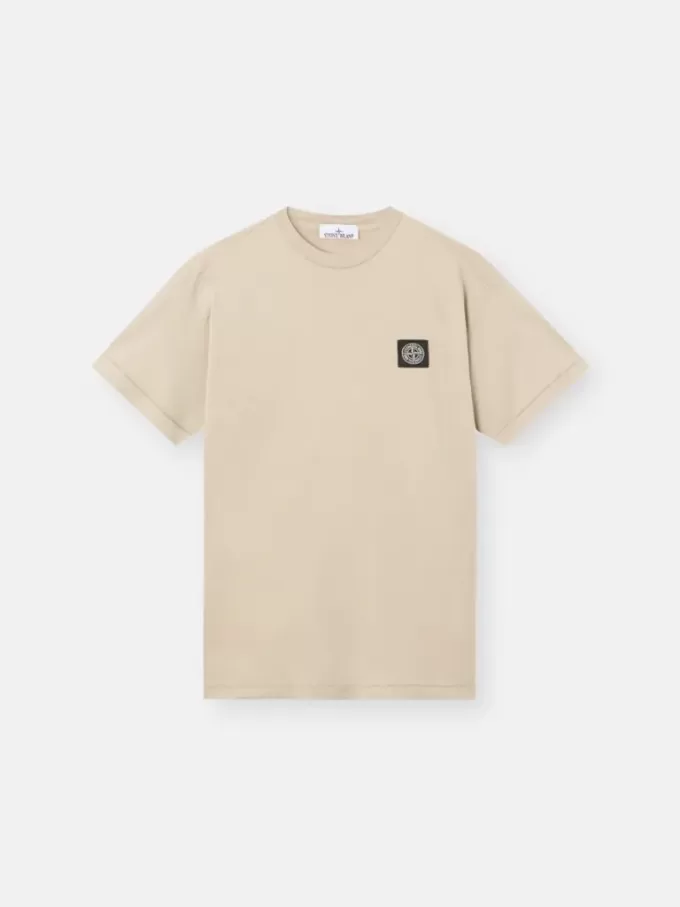 Slim-Fit-T-Shirt mit kurzen Ärmeln und Kompass-Aufnäher