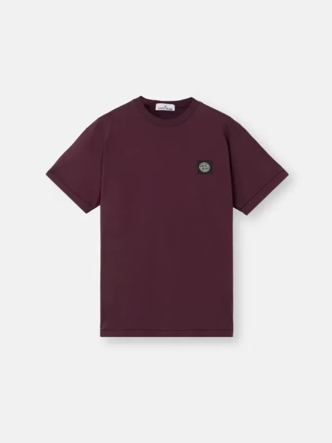 Slim-Fit-T-Shirt mit kurzen Ärmeln und Kompass-Aufnäher