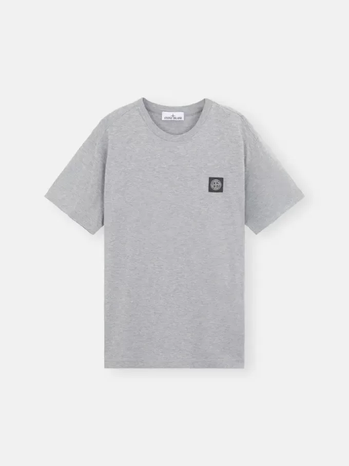 Slim-Fit-T-Shirt mit kurzen Ärmeln und Kompass-Aufnäher