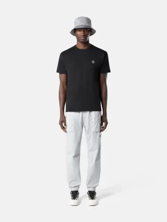 Slim-Fit-T-Shirt mit kurzen Ärmeln und Kompass-Aufnäher