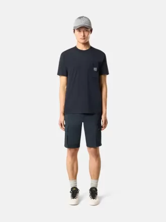 Slim-Fit-T-Shirt mit kurzen Ärmeln und Kompass-Aufnäher