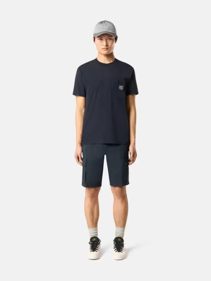 Slim-Fit-T-Shirt mit kurzen Ärmeln und Kompass-Aufnäher