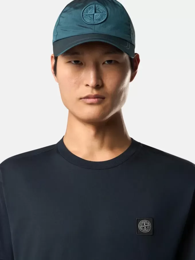 Slim-Fit-T-Shirt mit kurzen Ärmeln und Kompass-Aufnäher