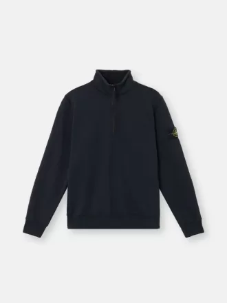 Sweatshirt mit halbem Reißverschluss und aufgesetzten Taschen