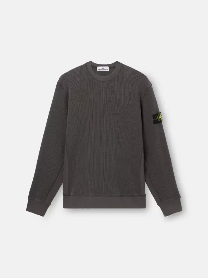 Sweatshirt mit Rundhalsausschnitt und gerippten Details