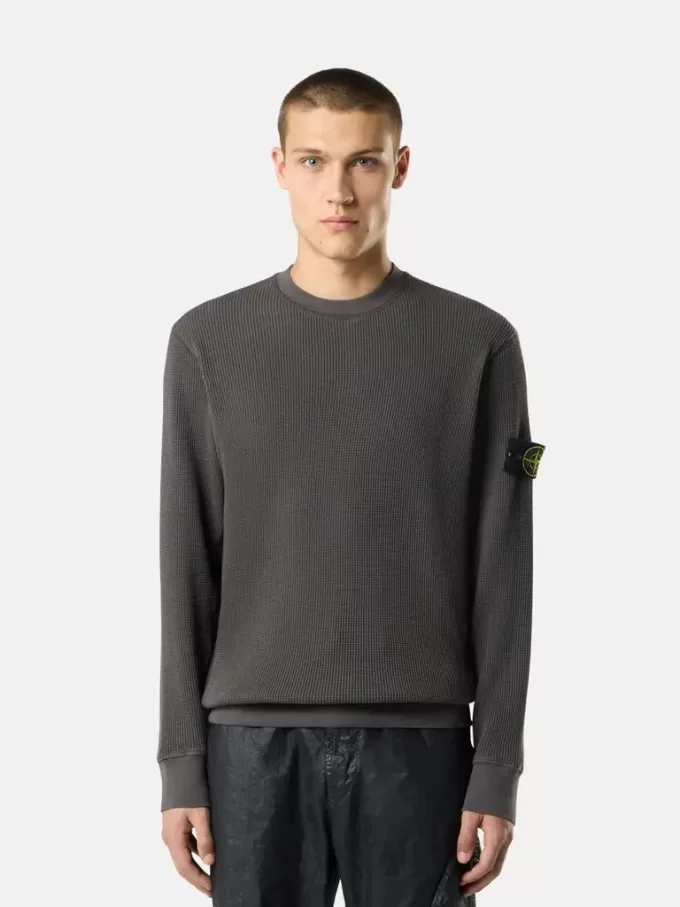 Sweatshirt mit Rundhalsausschnitt und gerippten Details