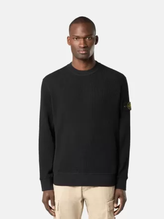 Sweatshirt mit Rundhalsausschnitt und gerippten Details
