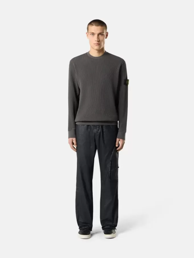 Sweatshirt mit Rundhalsausschnitt und gerippten Details