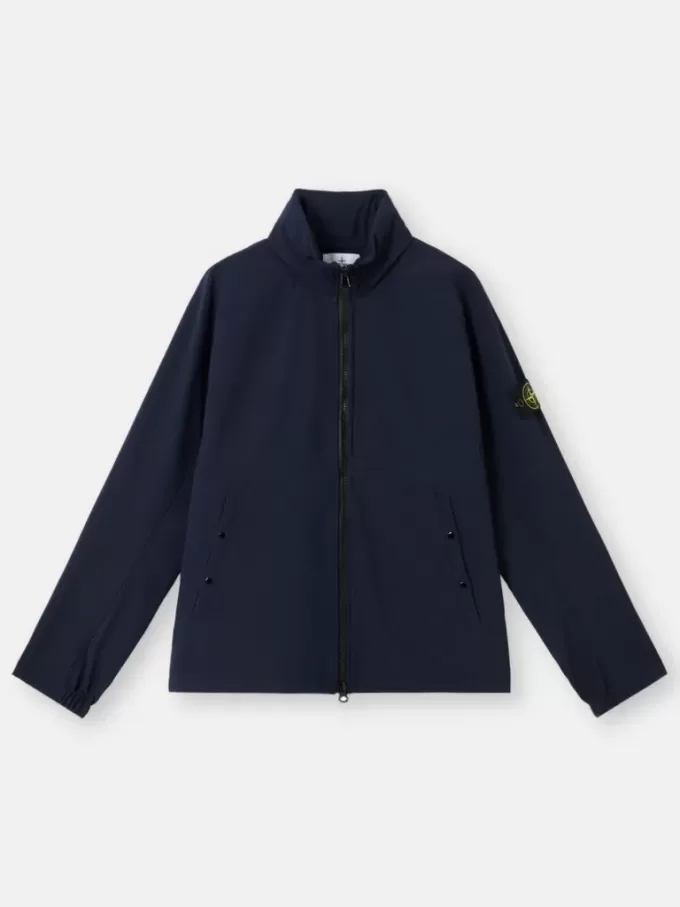 Wind- und wasserabweisende Jacke mit verdeckter Kapuze